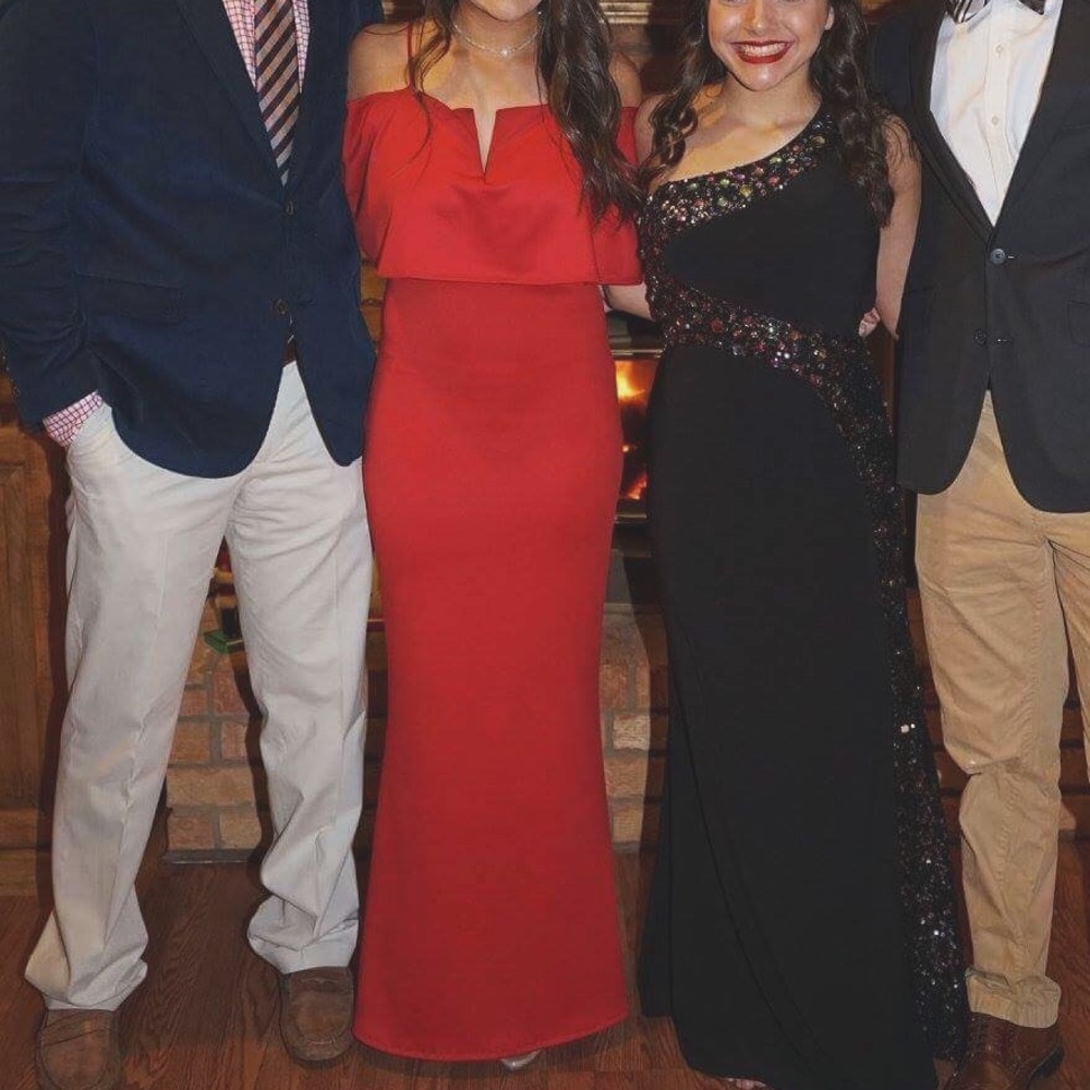 Long red prom/formal dress (not Sherri Hill)
